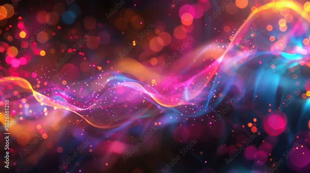 Aufkleber swirling colorful lights create an abstract pattern reminiscent of a cosmic dance in a vibrant digit