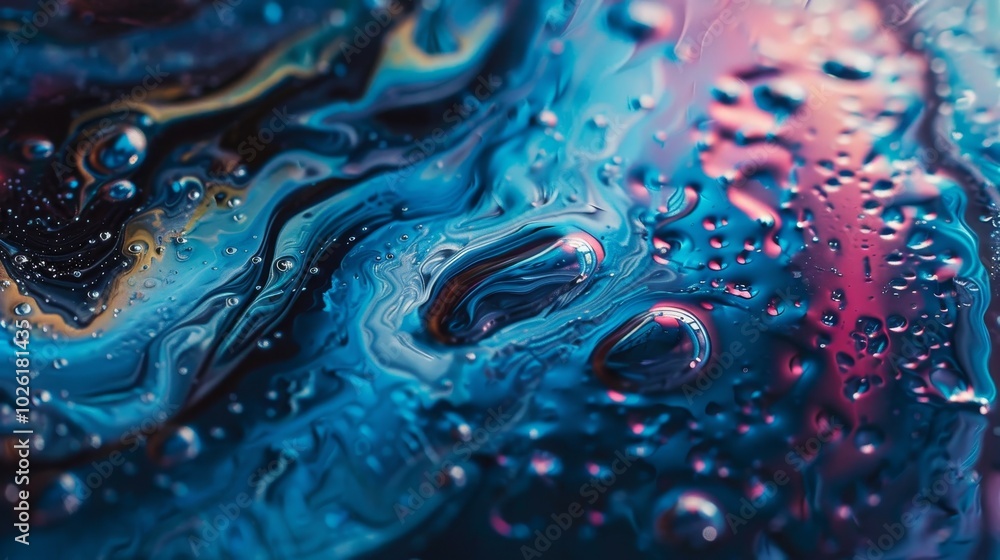 Aufkleber colorful abstract patterns with water droplets on a textured surface create a vibrant visual experie