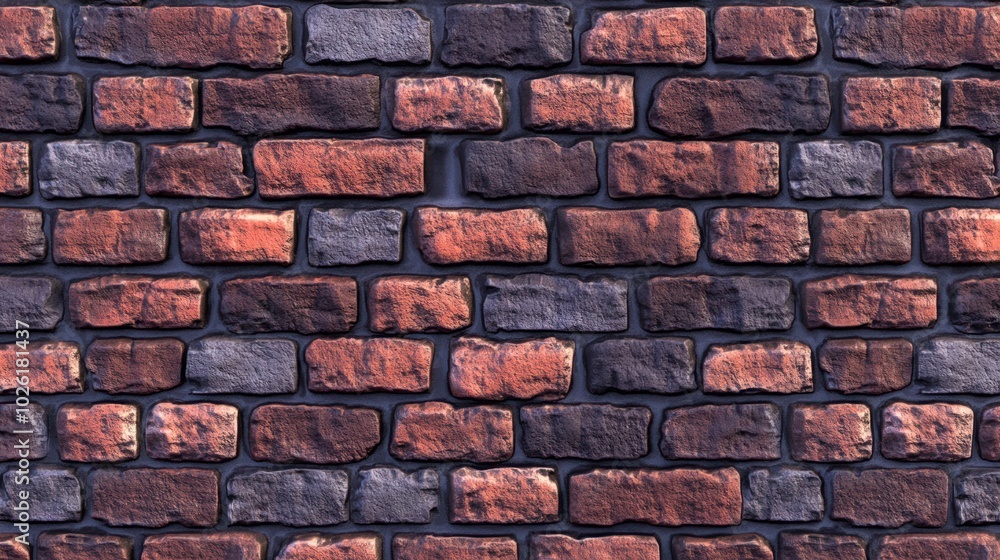 Poster seamless brick wall pattern - highlighting seamless brick wall patterns, ideal for digital design, 3