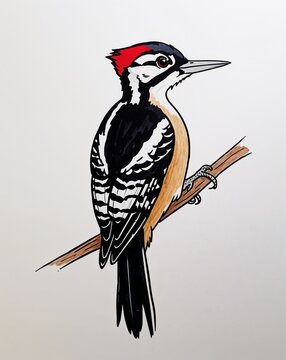 recommend clip art: hand drawing Woodpecker clipart on plain white background