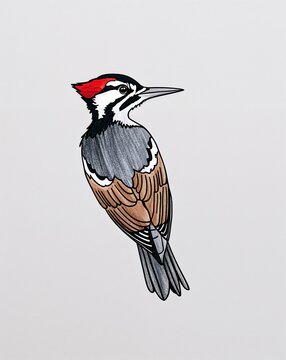 recommend clip art: hand drawing Woodpecker clipart on plain white background