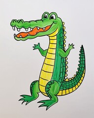 hand drawing Alligator clipart on plain white background