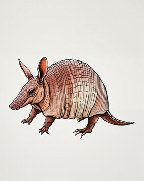 recommend clip art: hand drawing Armadillo clipart on plain white background
