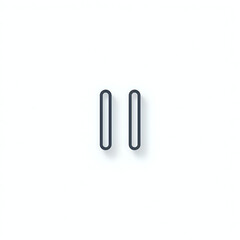 Obraz premium A pause button icon featuring simple line art against a white background, perfect for media applications and user interfaces.