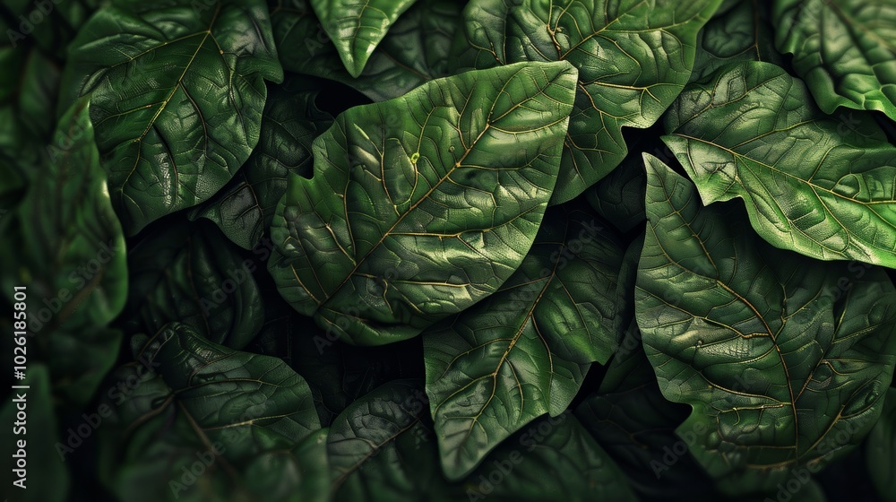 Poster dense green leaves create a lush background adding a vibrant touch to any natural setting