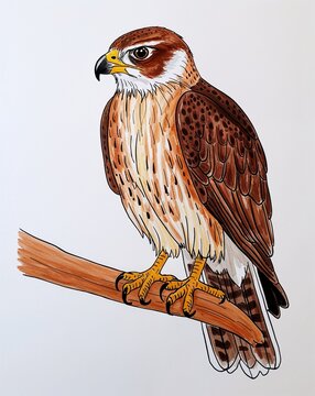 recommend clip art: hand drawing Falcon clipart on plain white background