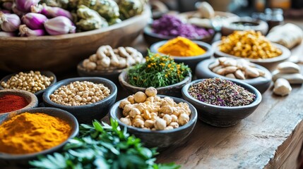 Fototapeta premium A holistic approach to managing autoimmune diseases, using acupuncture, nutrition, and mind-body techniques.