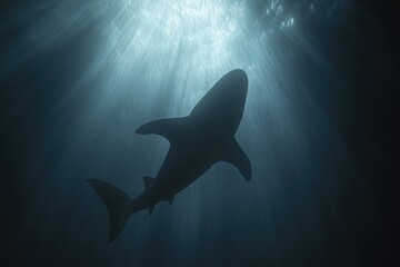 Obraz premium Shadowy Giants: The Silent Swim of Sharks