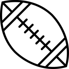 Rugby Ball vector icon in outline style 