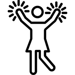 Cheerleader vector icon in outline style 