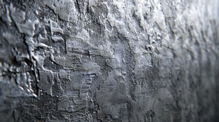 Fototapeta premium Close-up view of textured black surface revealing intricate patterns and depth under soft lighting in a dimly lit environment