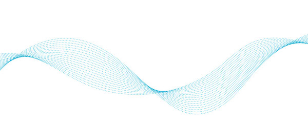 Abstract modern vector tech background with dotted blue wavy lines.