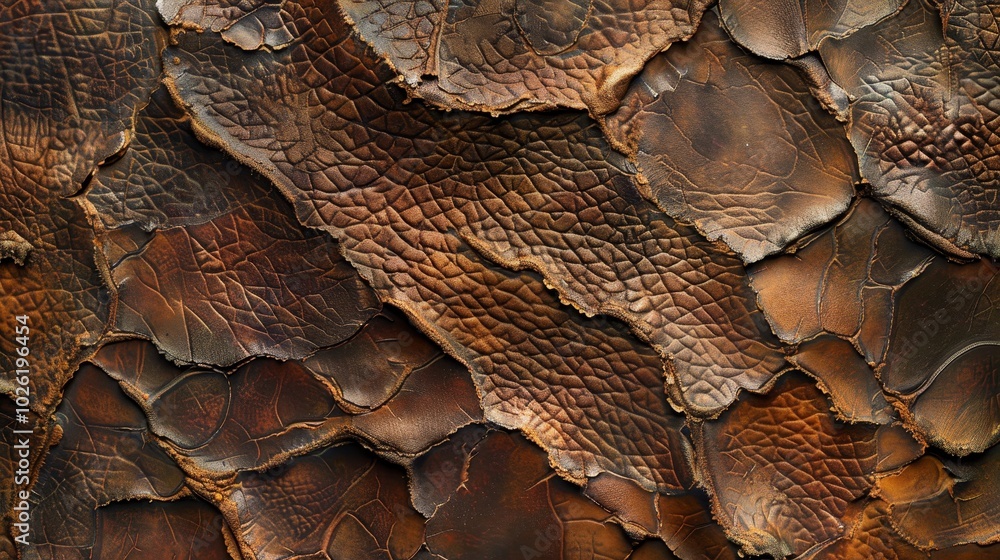 Poster close-up view of exotic reptile scales showcasing intricate patterns and textures in natural light