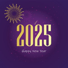 2025 Happy New Year Abstract shiny Gold glitter wave