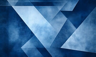 abstract blue background with triangles and rectangle shapes layered in contemporary modern art design 