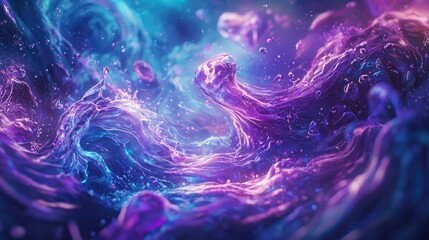 A close-up of the screen in League of Legends, featuring an animated background with swirling colors and fluid shapes that resemble water waves