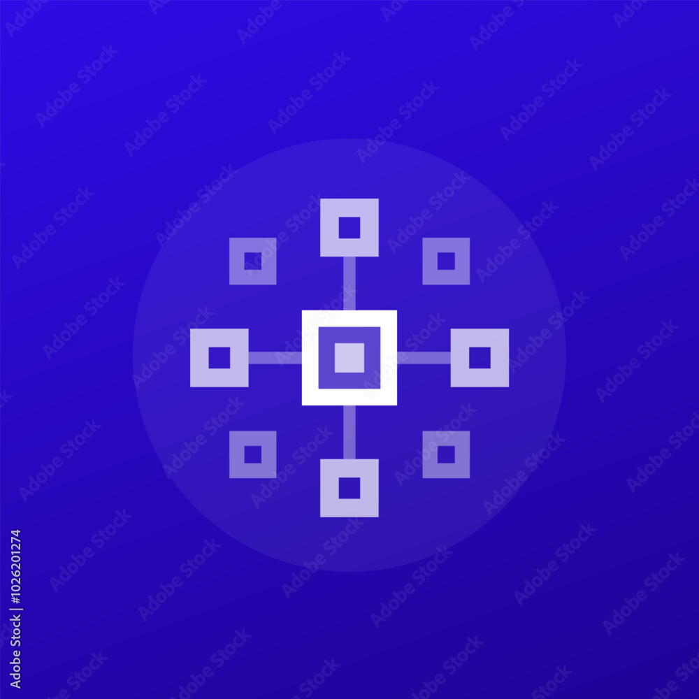 Poster cluster icon, complicated array, transparent design