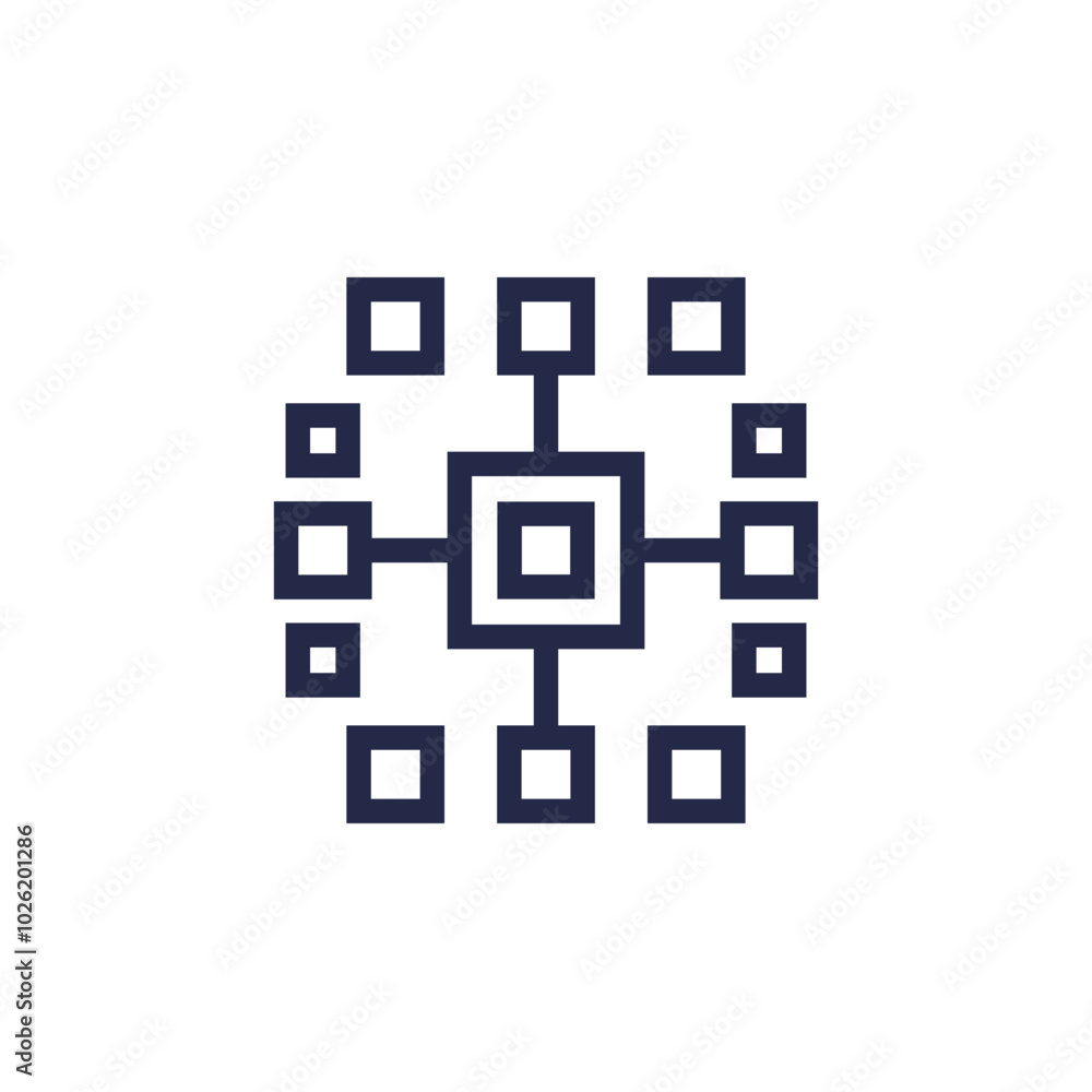 Poster cluster icon, complicated array, technology vector