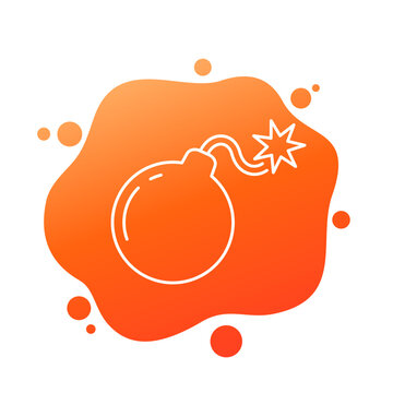recommend clip art: Bomb icon in line design