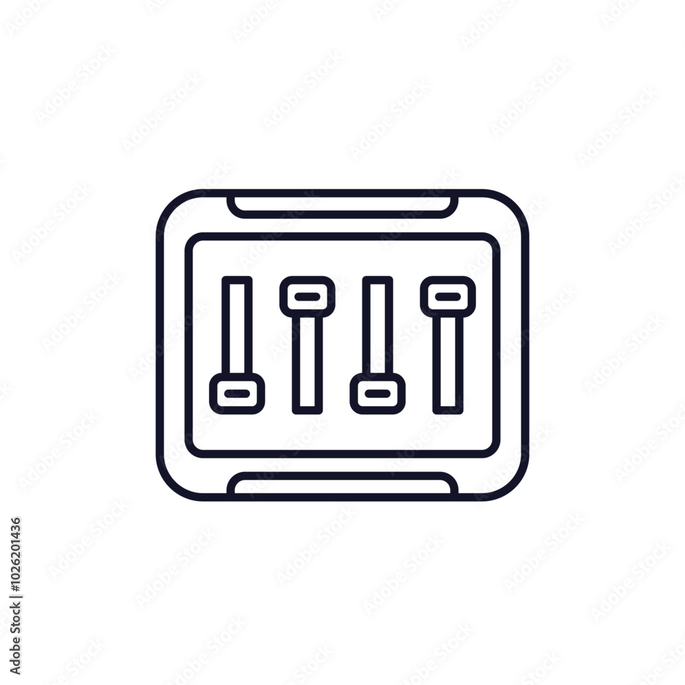 Poster fuse box icon in line design