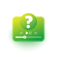 explainer video icon, play manual or instruction vector design