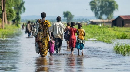 Communities displaced by climate change demanding recognition and legal rights as climate refugees.