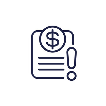 recommend clip art: Invoice payment error icon, line pictogram