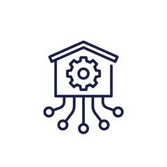 warehouse management icon, line vector