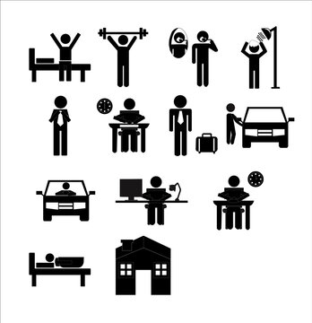 Human shape, Daily activity, icans ,ads using icon