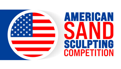 American Sand Sculpting Competition background or banner design template is observed every year in November. Holiday concept. Template for card, poster, placard, template.