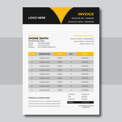 Invoice minimal design template. Bill form business invoice accounting