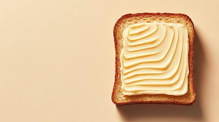 Creamy Butter Spread on Fresh Toast Slice