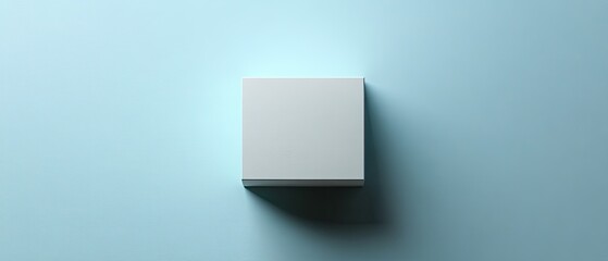 White Box on Light Blue Background with Shadow
