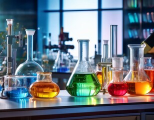 vibrant photo of a chemistry laboratory