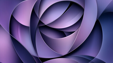 Fototapeta premium Abstract layered purple shapes in digital geometric design.