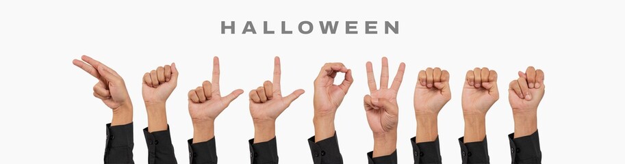 Deaf alphabet lettering 