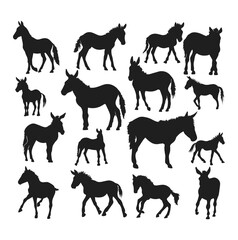 Obraz premium Illustration donkey silhouettes Vector