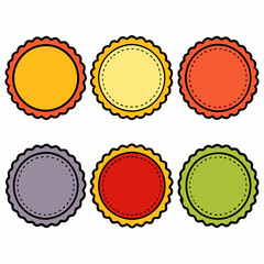 set of labels with ribbons