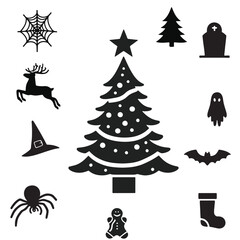 set of christmas icons