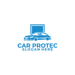 Obraz premium Car Protection logo design, Car Shield logo vector, Automobile logo design template