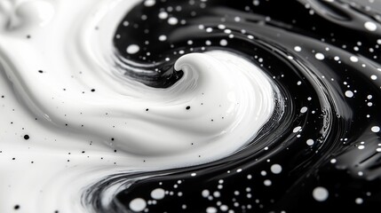 Abstract Black and white ink