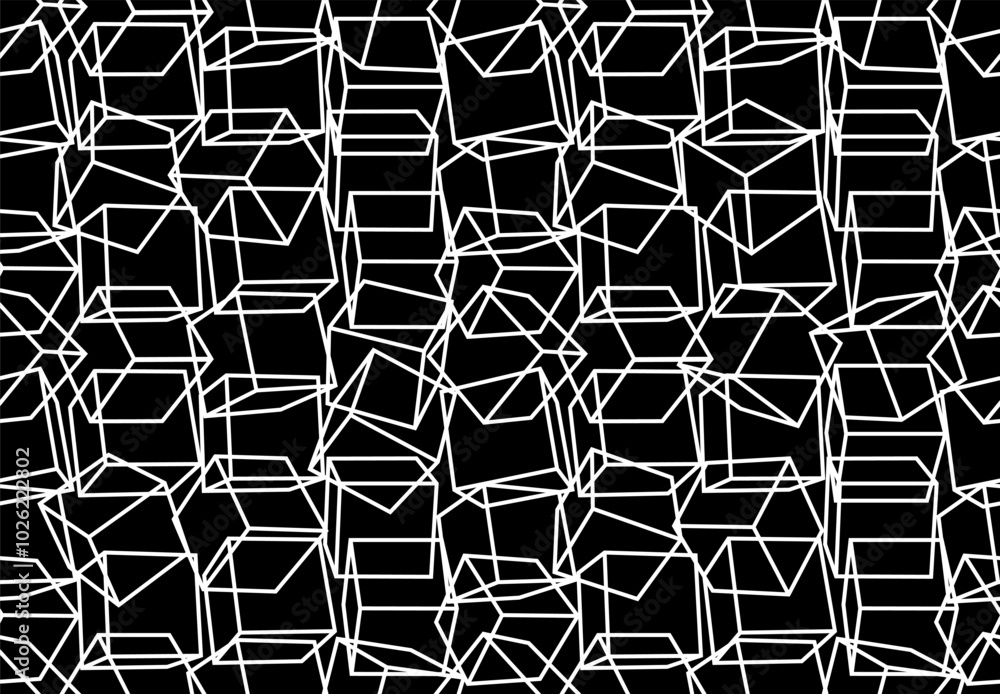 Poster white isometric cubes seamless texture. vector seamless geometric pattern. geometry grid graphic. pa