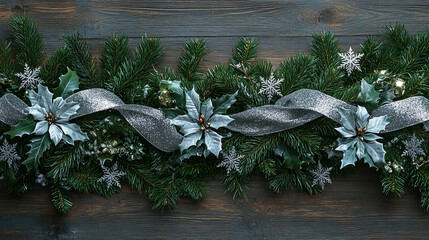 Elegant Evergreen Christmas Border Design