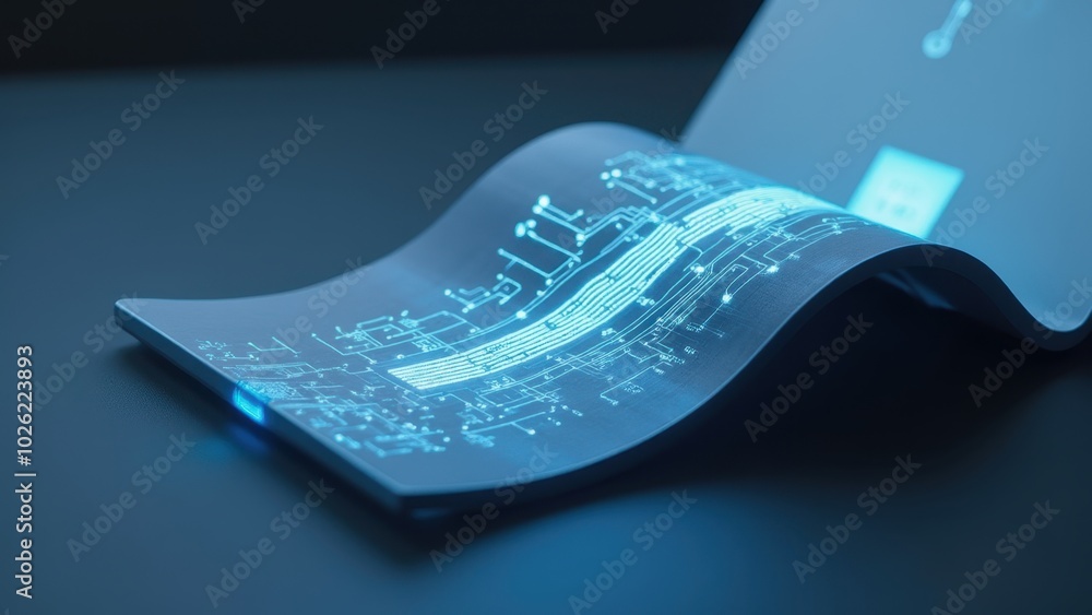 Poster flexible polymer chip design with circuit patterns