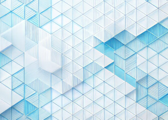 Bright white canvas with blue grid pattern featuring geometric triangles. design creates modern and fresh aesthetic, perfect for various creative projects