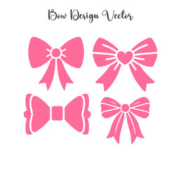 Pink Bow Clipart Set