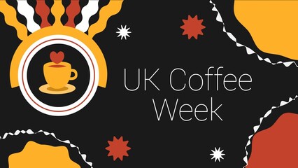 UK Coffee Week web banner design illustration 