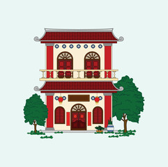Hand drawing house with colored style. Vector illustration design. Eps 10