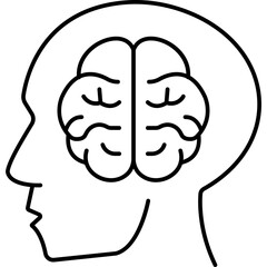 business mind vector icon in outline  style 