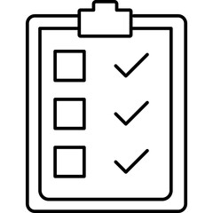 Check list vector icon in outline  style 